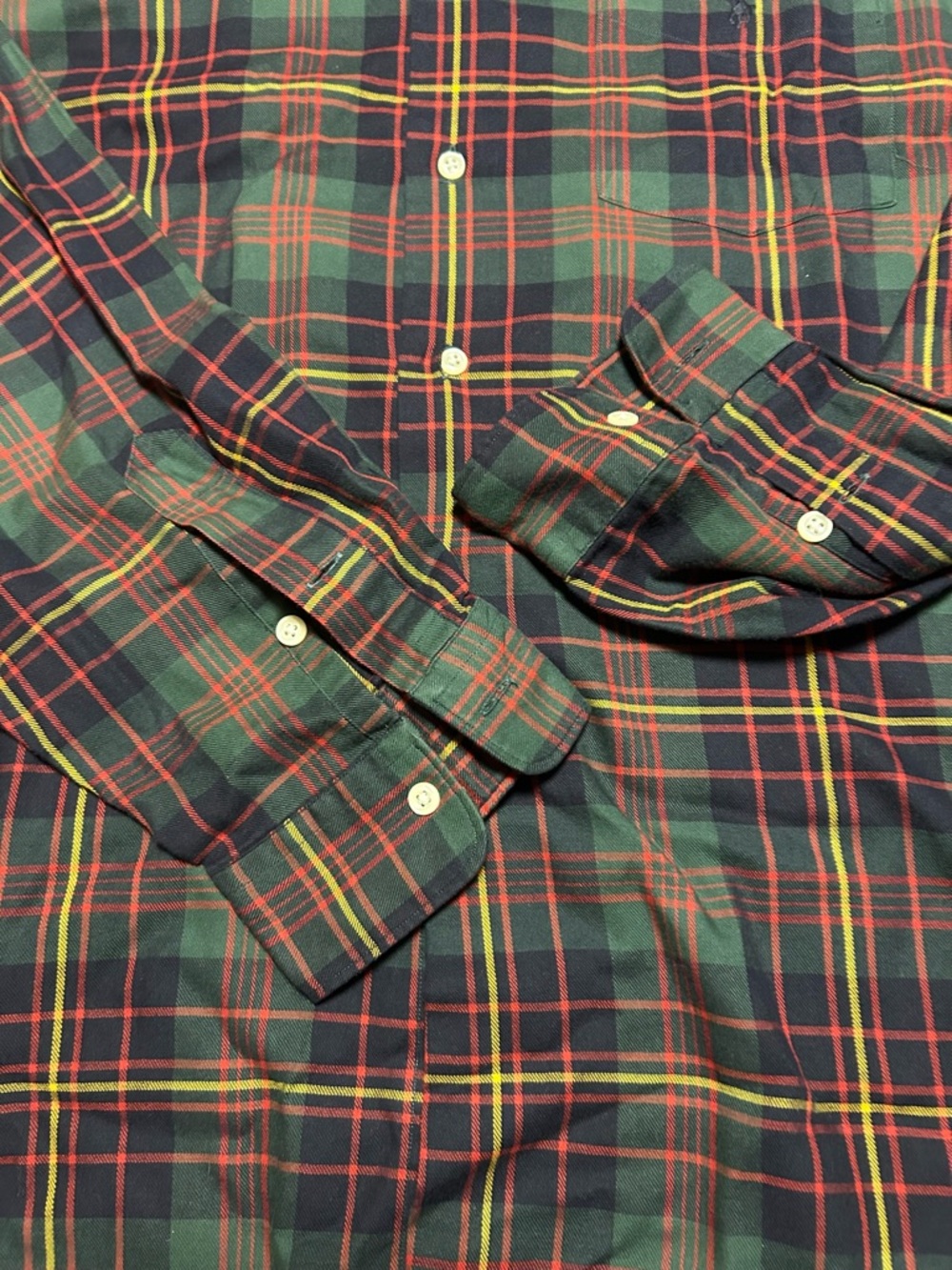 Ralph Lauren Green, Red & Yellow Plaid Button-Down Shirt - Picture 4 of 5